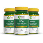 Pure Nutrition Iron with Folic Acid Veg Tablet with Vitamin C & Zinc | For Haemoglobin Production