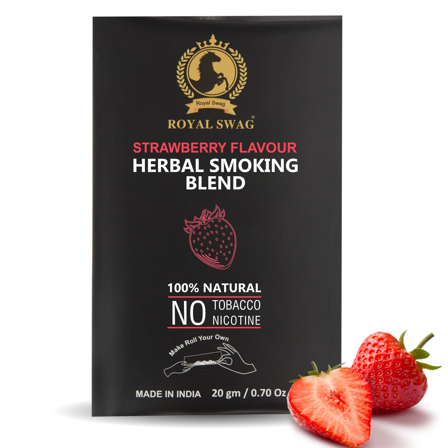 Royal Swag Herbal Smoking Mixture Strawberry Flavour - Tobacco Free (20g / 0.7 oz Pouch)