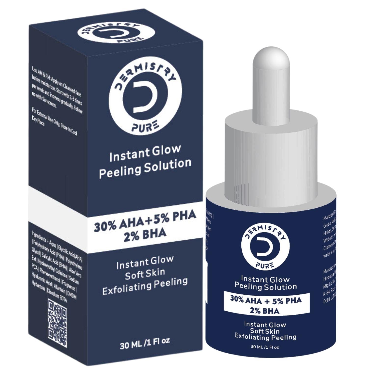 Dermistry 30% AHA 5% PHA 2% BHA Instant Glow Peeling Solution