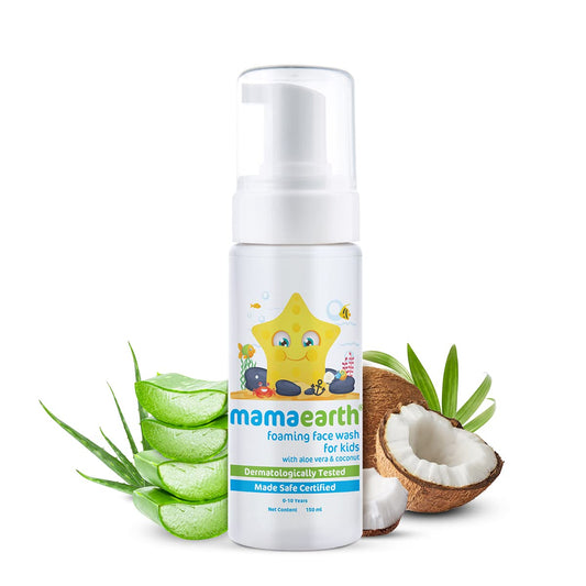 Mamaearth Foaming Face Wash for Kids With Aloe Vera & Coconut For Gentle Cleansing - 120ml