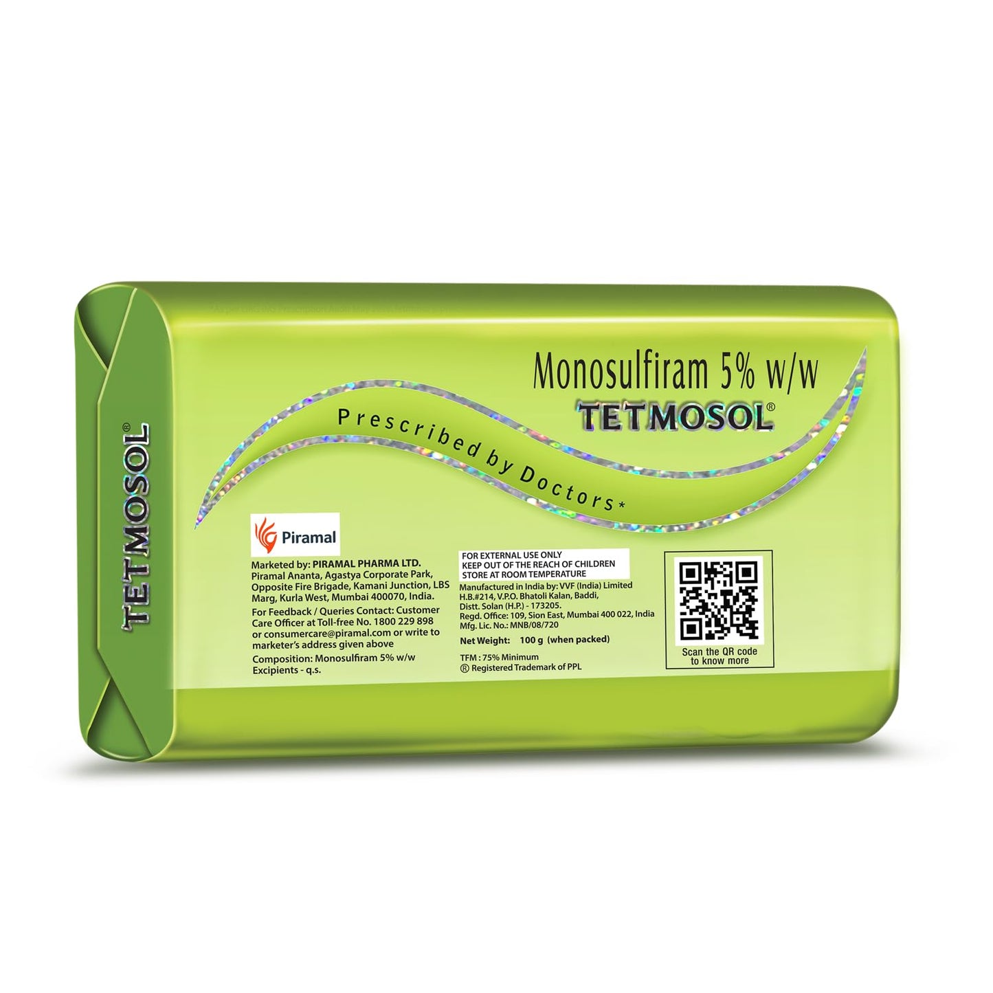 Tetmosol Medicated Soap with 5% Monosulfiram for Skin Infections - 100gm - Pack of 12