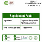 Pure Nutrition Organic Ashwagandha Powder - 227g powder