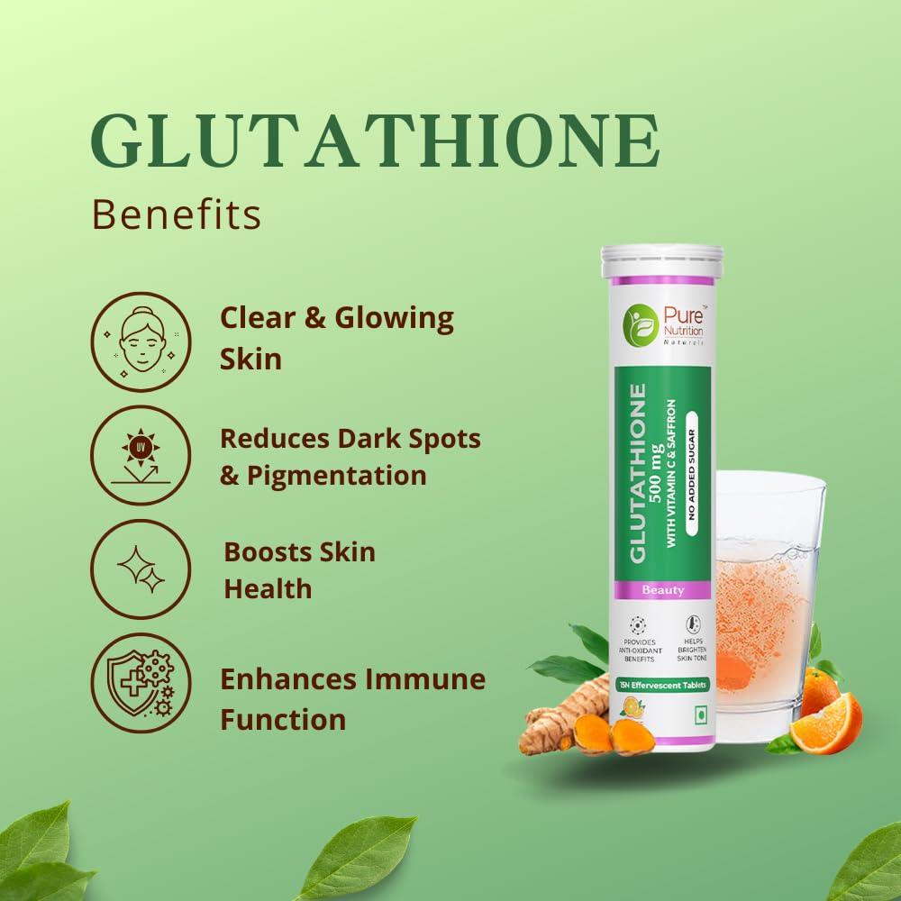 Pure Nutrition L-Glutathione Effervescent Tablets - 500mg - 15 Count