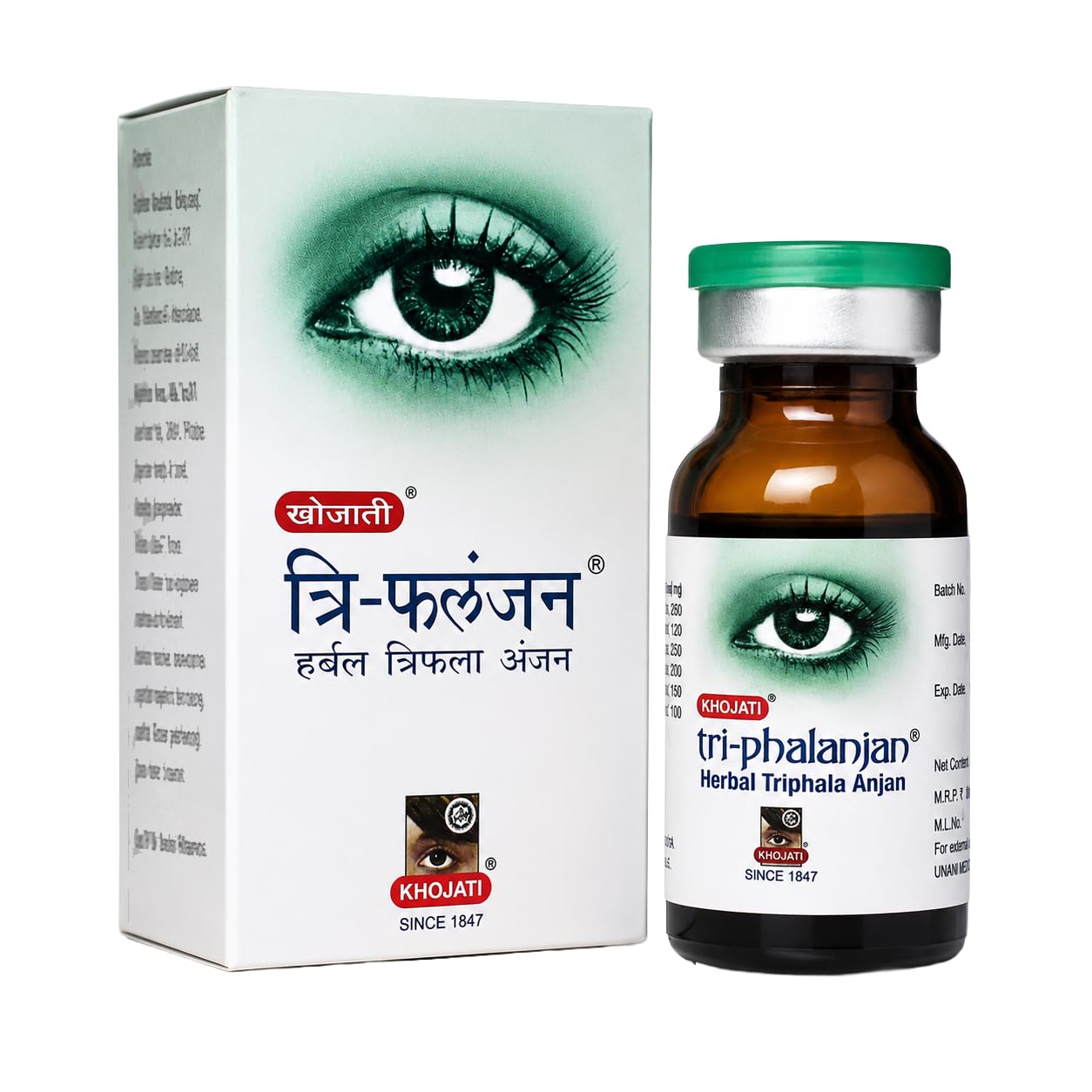 Khojati Tri-Phalanjan Ayurvedic Eye Drop | Soothing Eye Care for Strain, Redness & Dryness | Pack of 4 (7 ml each)
