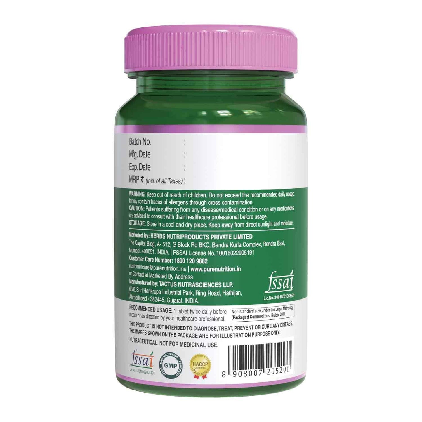Pure Nutrition Biotin Tablet - with Sesbania, Bamboo Shoot, Moringa & Amla – Promotes Hair Growth, Glowing Skin, Strong Nails & Overall Wellness for Men & Women