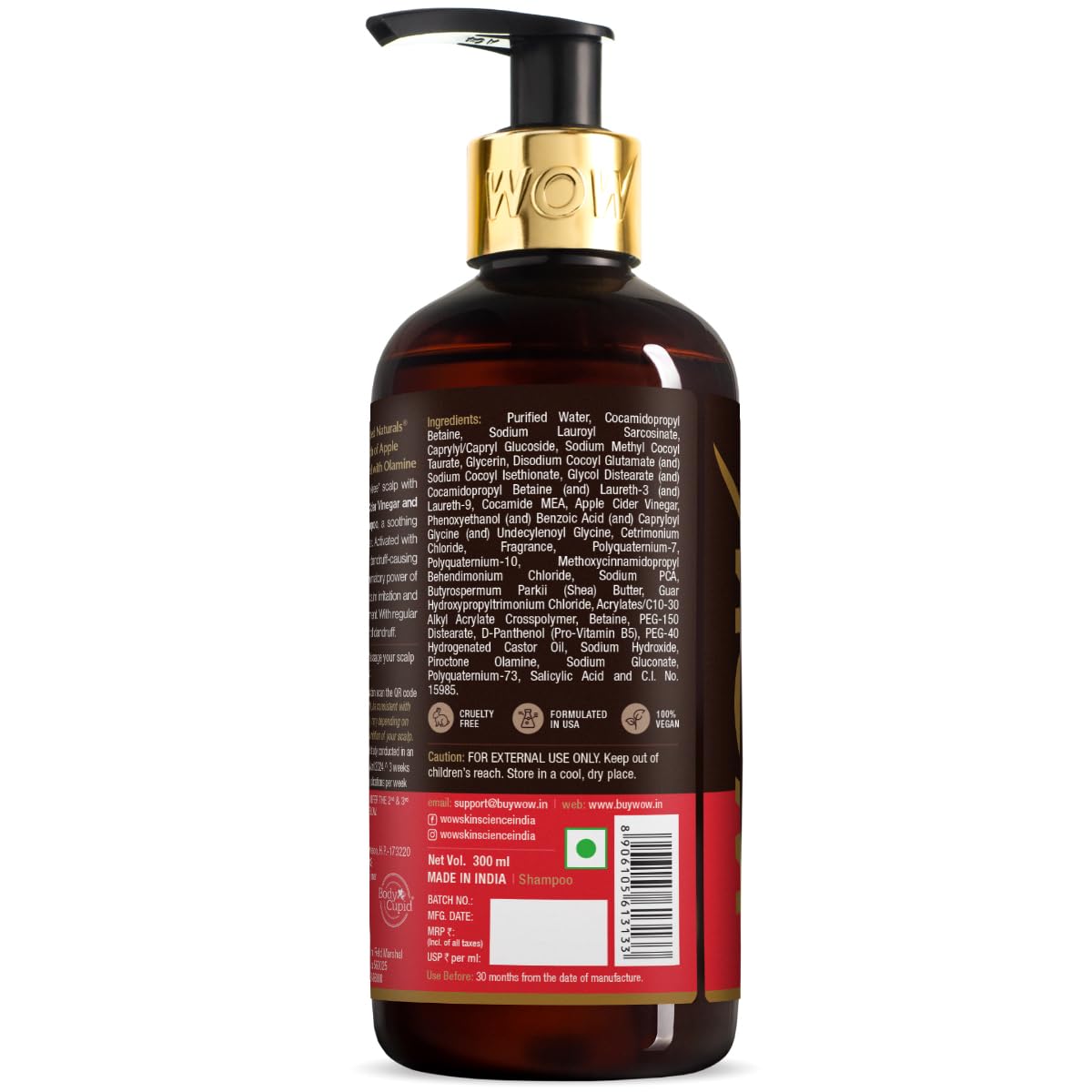 WOW Skin Science Apple Cider Vinegar Shampoo - 200ml