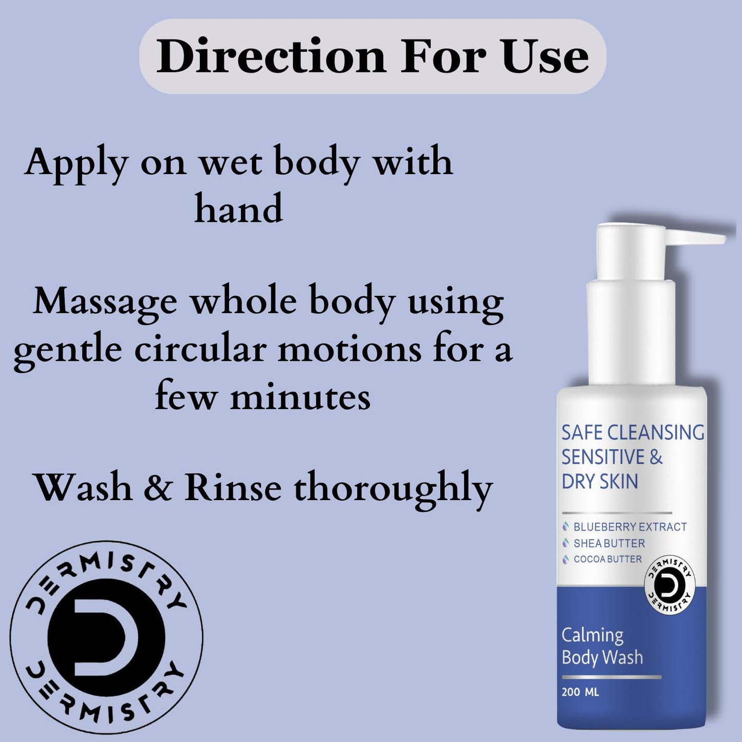 Dermistry Sensitive & Dry Skin Gentle Cleanser Calming Body Wash