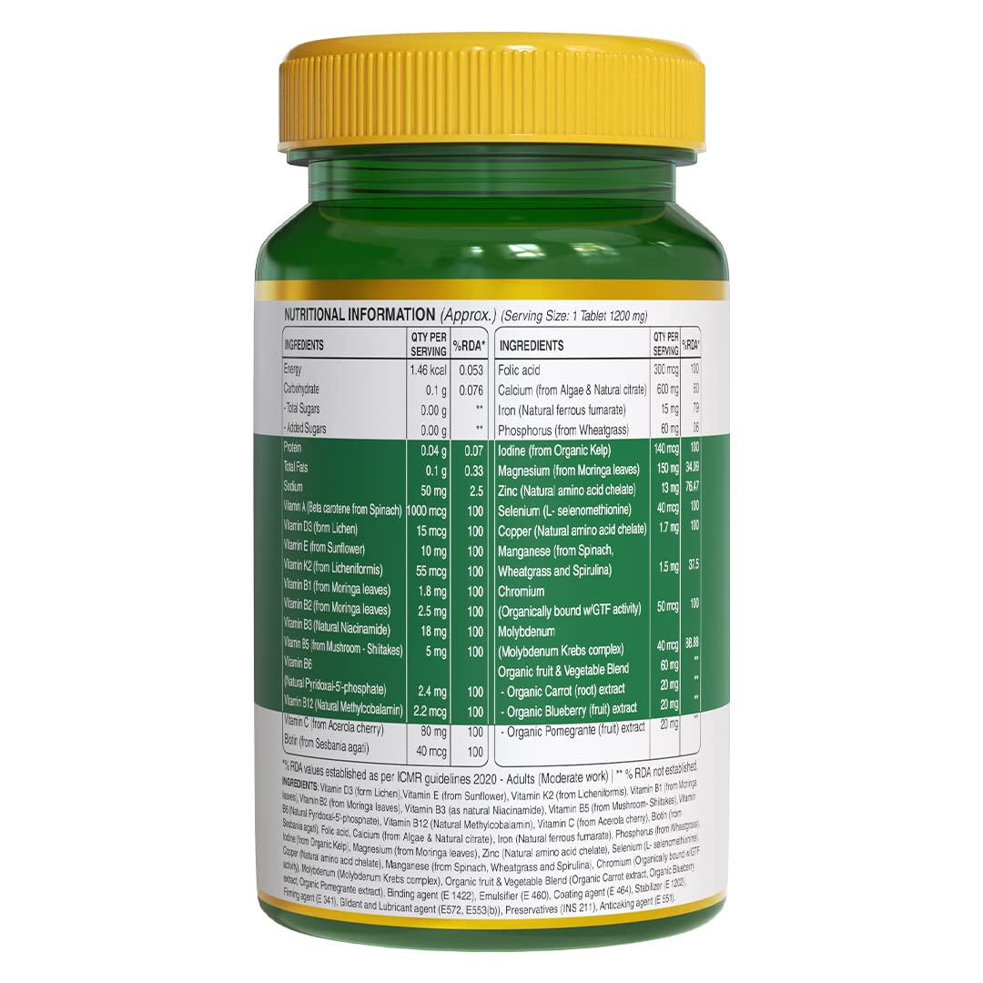 Pure Nutrition Organic Whole Food Multivitamin Veg Tablet - 60 Tablets