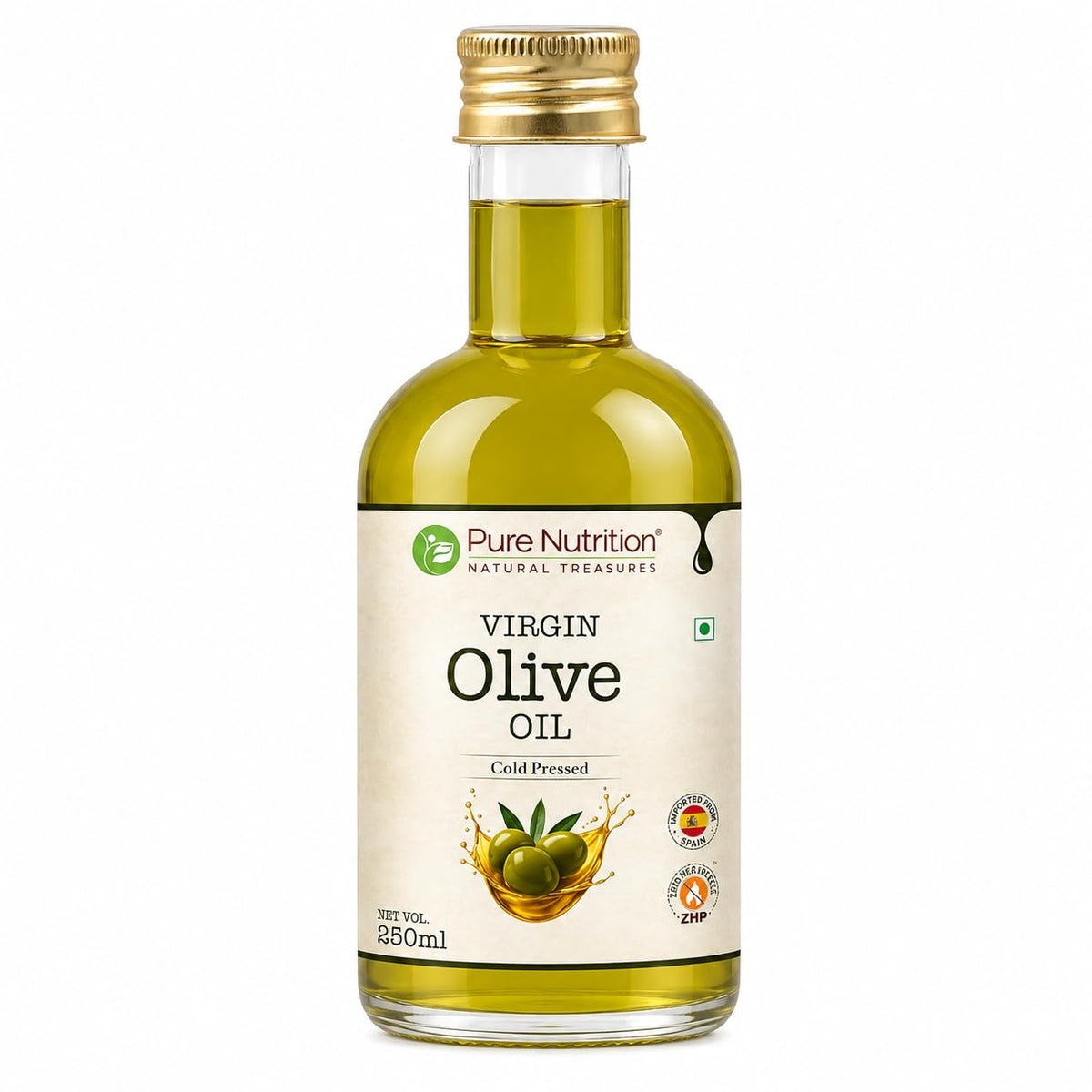 Pure Nutrition Virgin Olive Oil 250ml PET Bottle | Premium Cold Pressed Cooking Oil