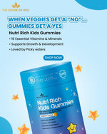 AYU Nutririch Kids Multivitamin Gummies | 16 Vitamins and Minerals | No Added Sugar | Immunity, Brain Health and Gut Support | Mango Flavour | 60 gummy stars