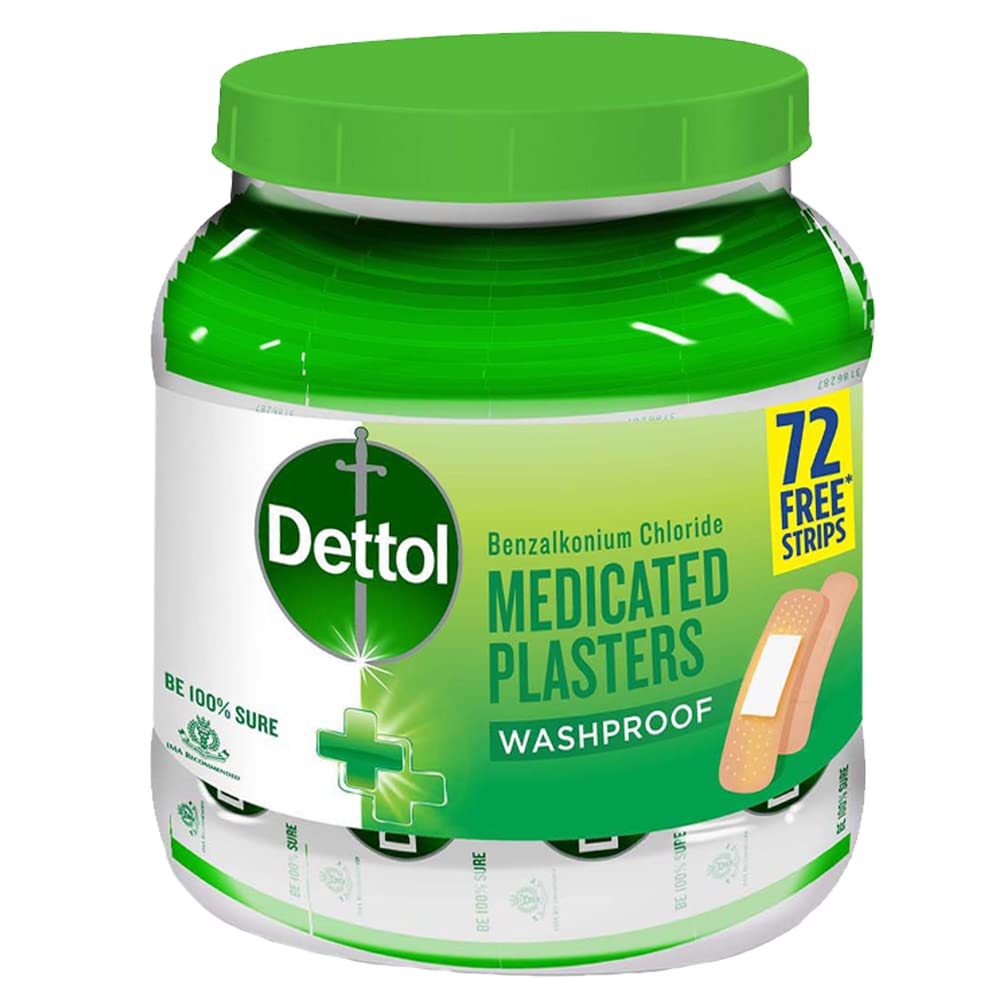 Dettol Medicated Plaster Washproof - (Jar of 172 plasters)
