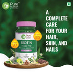Pure Nutrition Biotin Tablet - with Sesbania, Bamboo Shoot, Moringa & Amla – Promotes Hair Growth, Glowing Skin, Strong Nails & Overall Wellness for Men & Women
