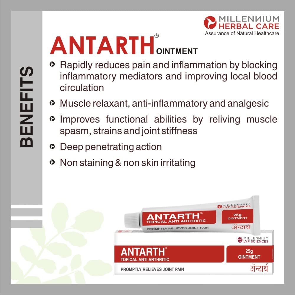 Millennium Herbal Care Antarth Topical Anti Arthritic Ointment (25gm Each) (Pack of 4)