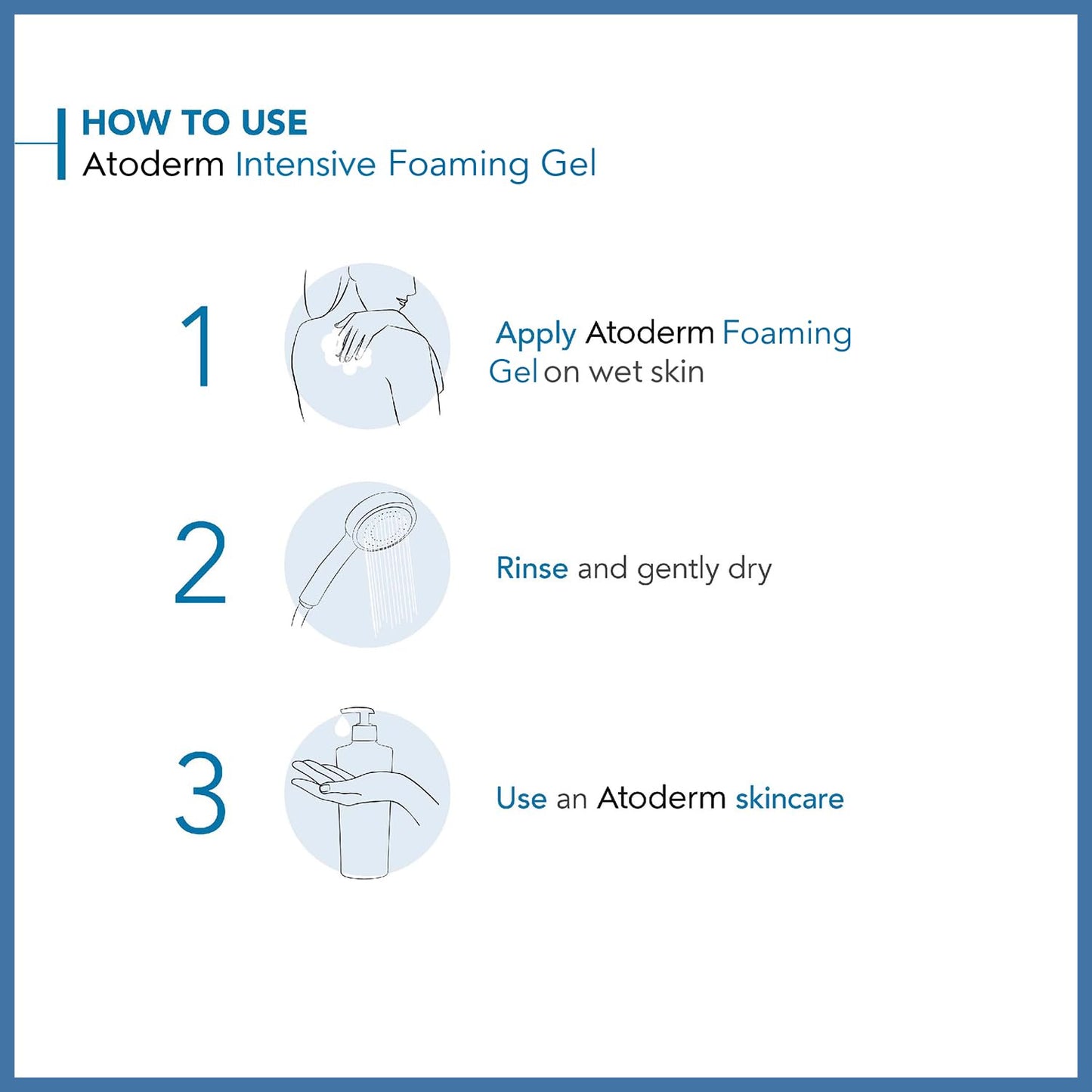 Bioderma Atoderm Intensive Moussant Face and Body Gel Wash | Paraben, Alcohol, Steroid, Colour & Fragrance-Free | Derma Care | For Very Dry, Irritated to Atopic Sensitive Skin