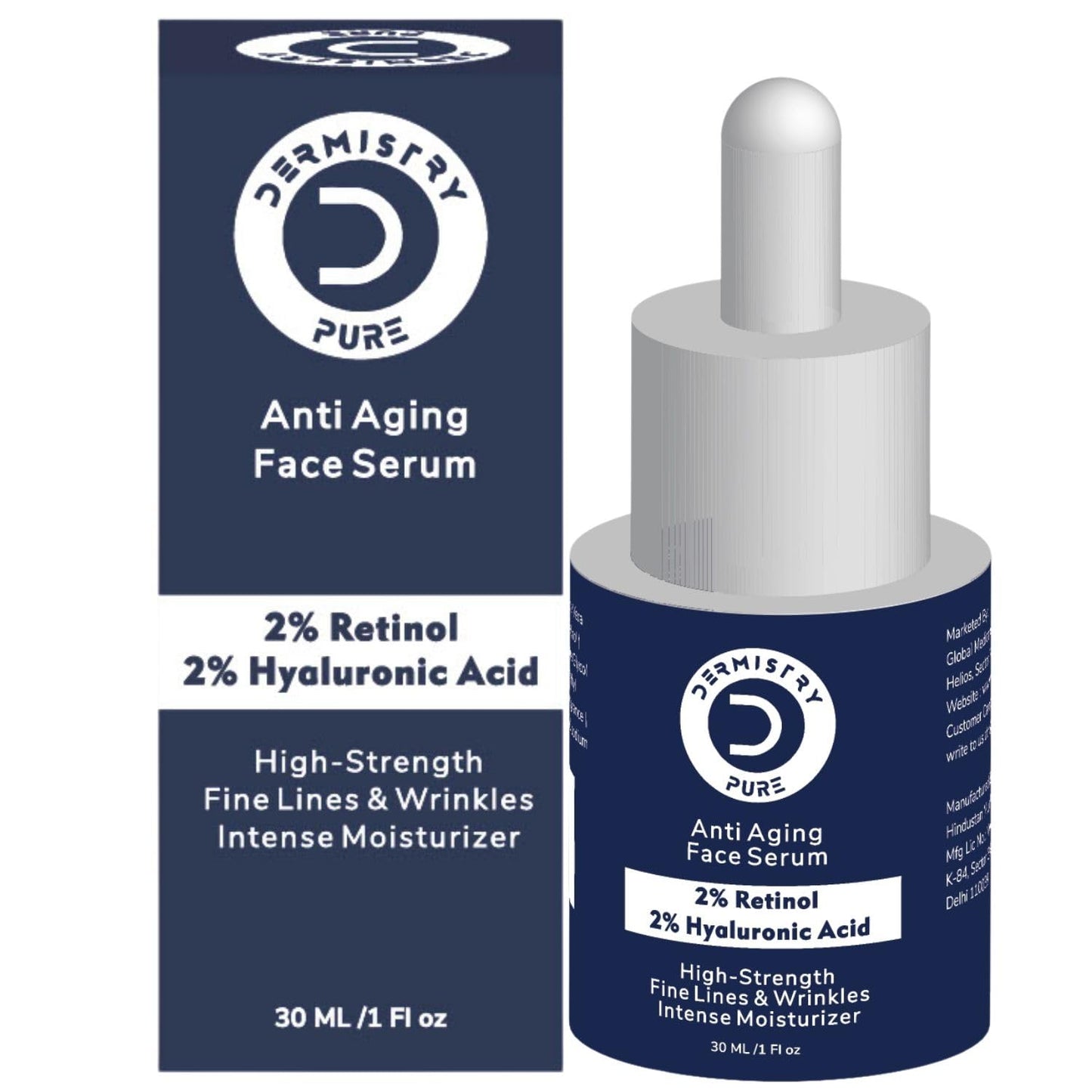 Dermistry Pure 2% Retinol 2% Hyaluronic Acid Anti Aging Face Serum