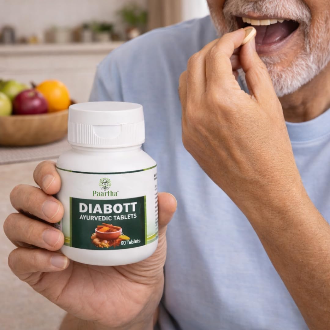 Paartha Diabott Ayurvedic Tablets – Herbal Wellness Supplement with Ashwagandha, Gudmar & Haldi for Blood Sugar & Metabolic Wellness Support – 60 Tablets