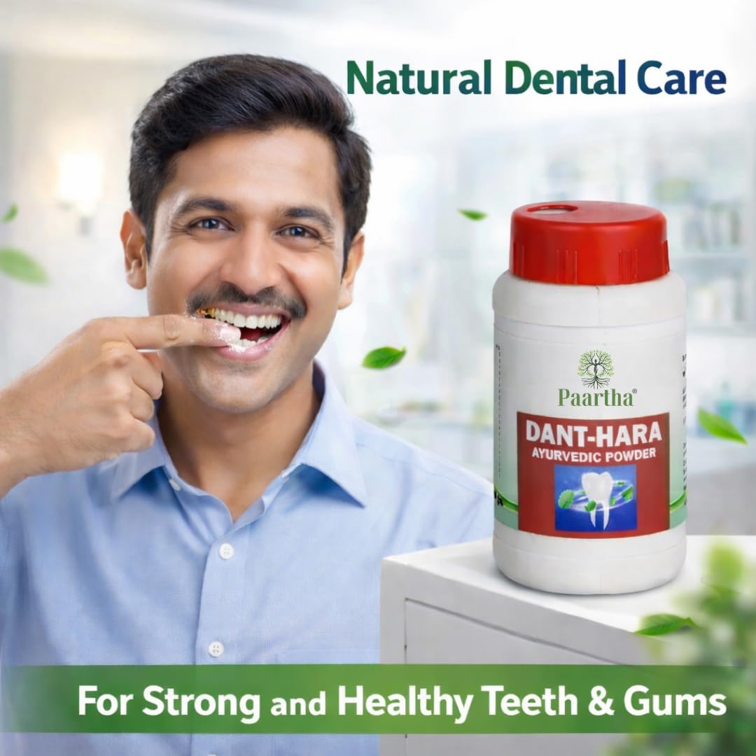 Paartha Dant-Hara Ayurvedic Tooth Powder – Herbal Dental Care Powder for Teeth & Gum Hygiene, Fresh Breath & Oral Care – 40g