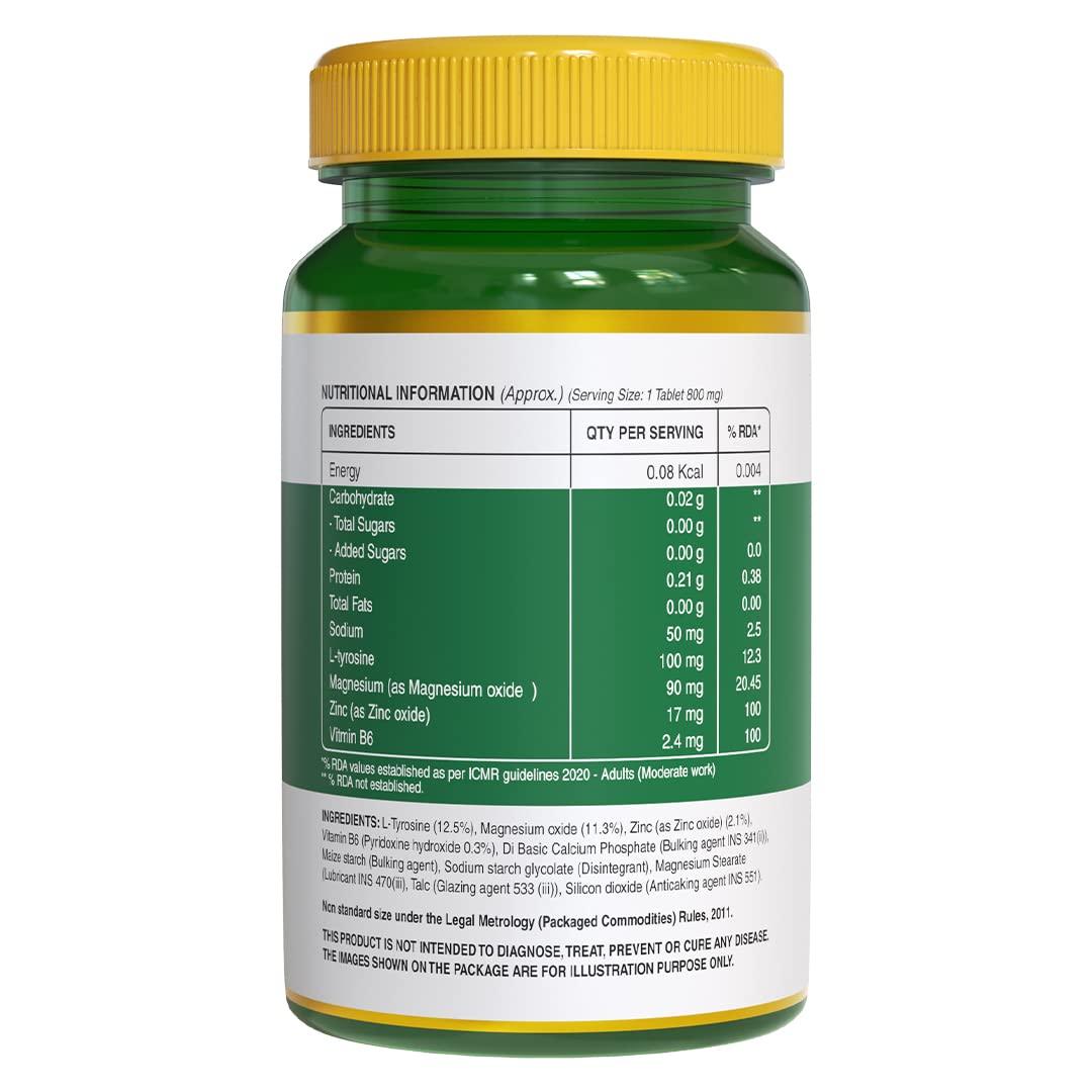 Pure Nutrition Zinc-ZMA 800 mg Veg Tablet with Magnesium & Vitamin B6 for Immunity, Bones & Muscles | Veg Tablet