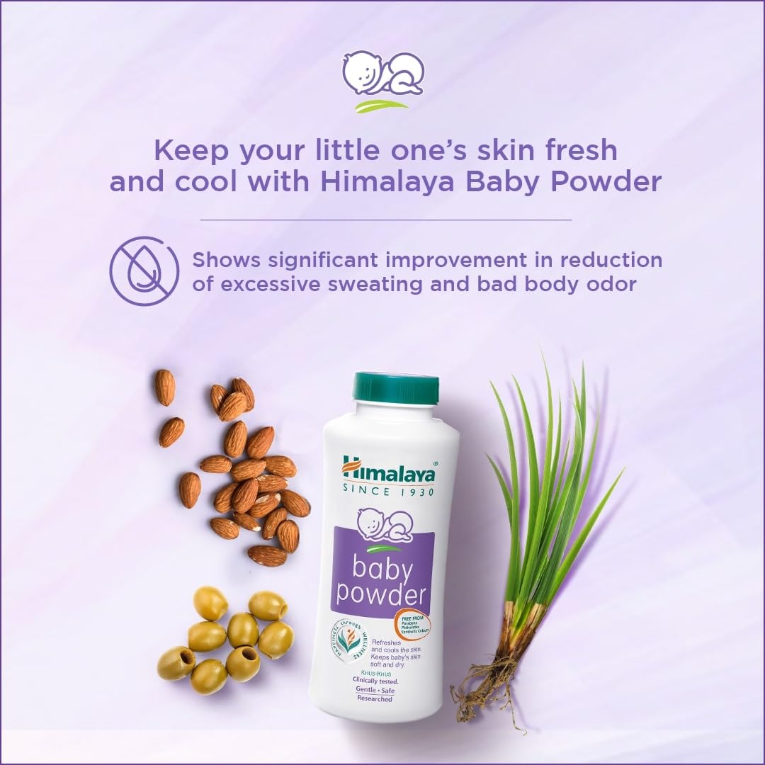 Himalaya Baby Powder | Keeps Baby's Skin Soft & Dry | Paraben-Free