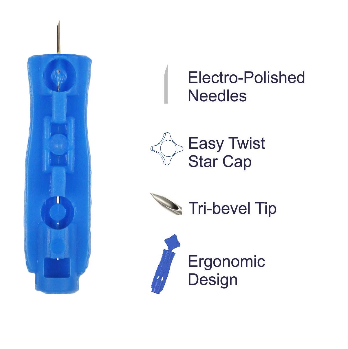 Control D Comfort Lancet (Only Lancets) - Blue - Pack of 100