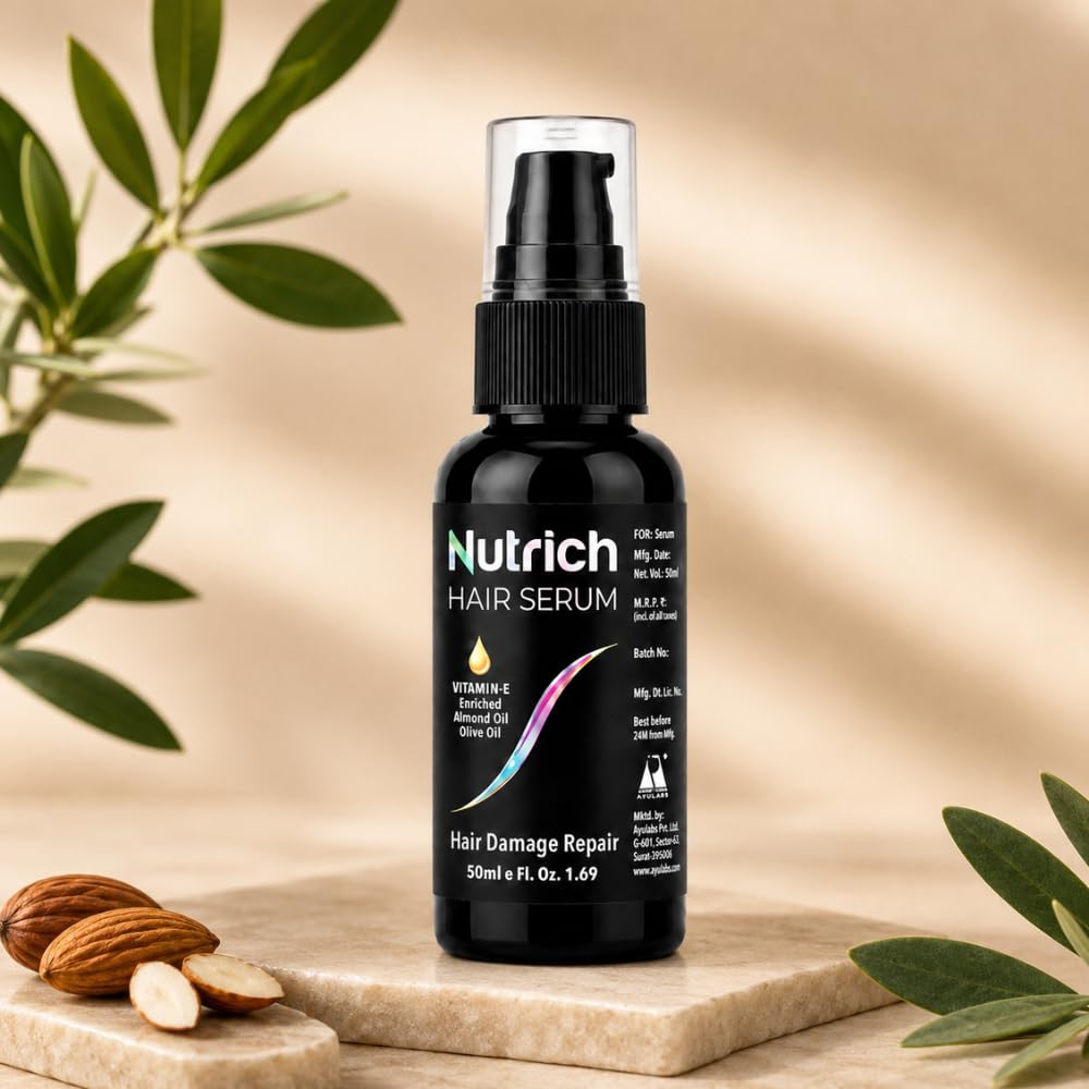 Ayulabs Nutrich Hair Serum | For Dull, Frizzy & Damaged Hair Repair | 50 ml