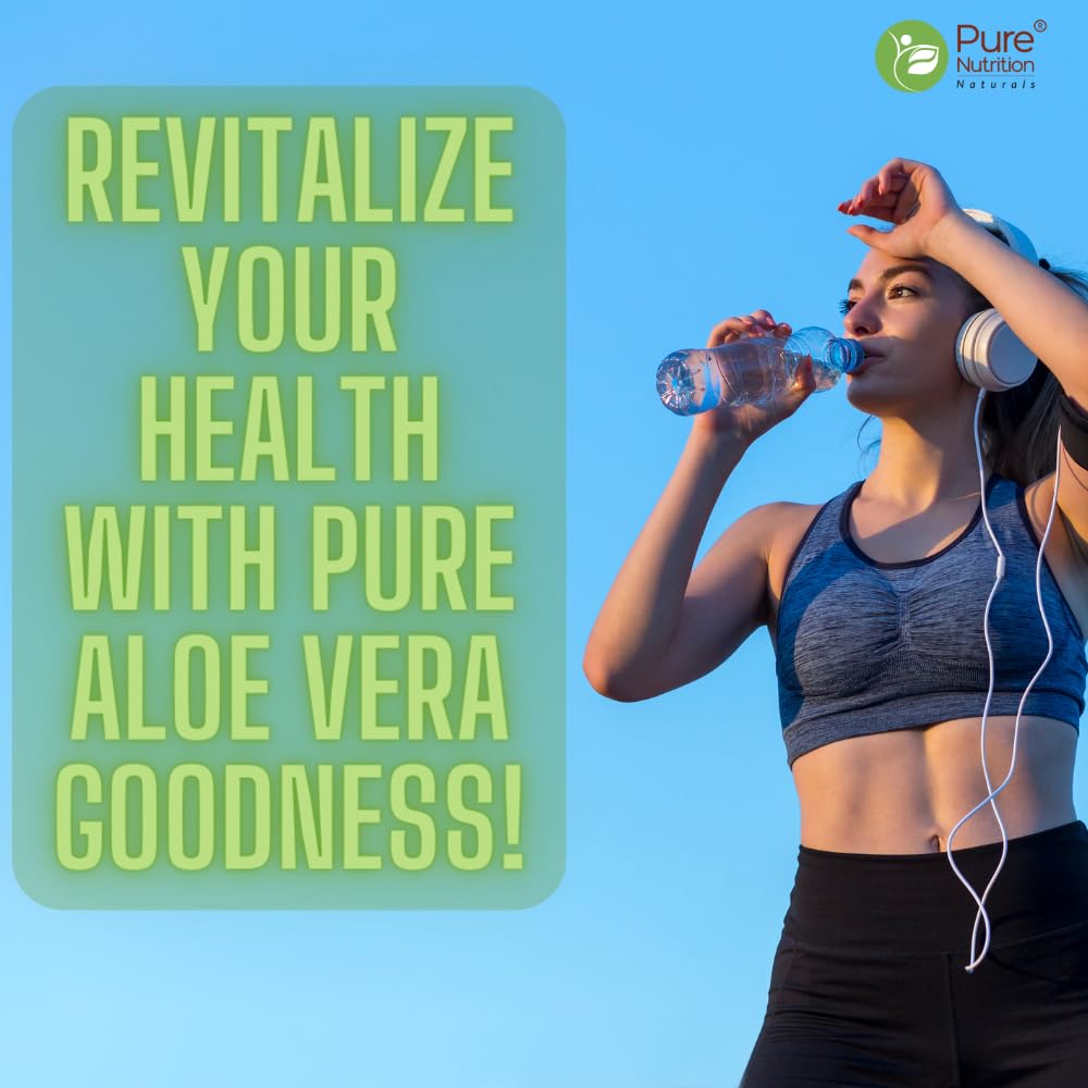 Pure Nutrition Organic Aloe Vera Powder, 227g, (100% Organic), Supports Digestive Health, Promotes Skin Wellness, Hydrates and Nourishes