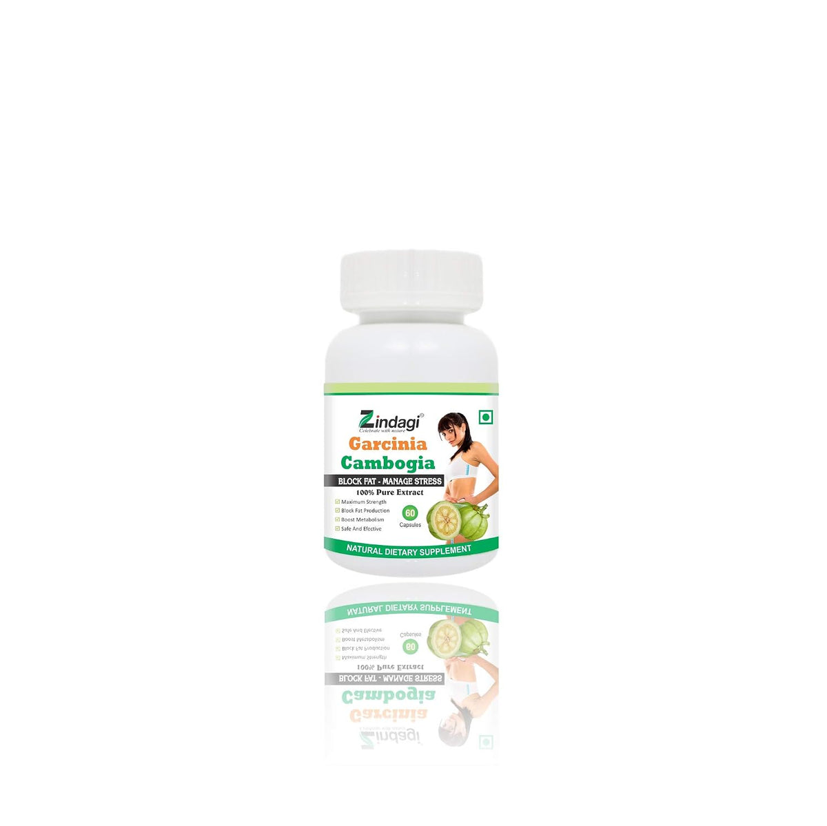 Zindagi Garcinia Cambogia Extract Capsules | Natural Weight Loss & Fat-Blocking Supplement (60 Capsules - Pack of 2)