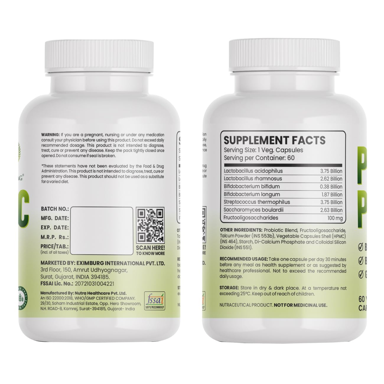 Royal Swag Pre and Probiotic Capsules - Gut Health & Digestive Support (60 Count)