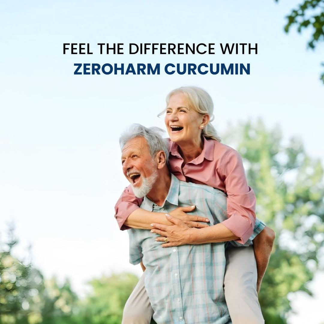 ZEROHARM Holistic Curcumin Tablets with 95% Curcuminoids & Piperine - Turmeric Supplement for Joints, Immunity for Men, Women - Nano Formulated 60 Tablets