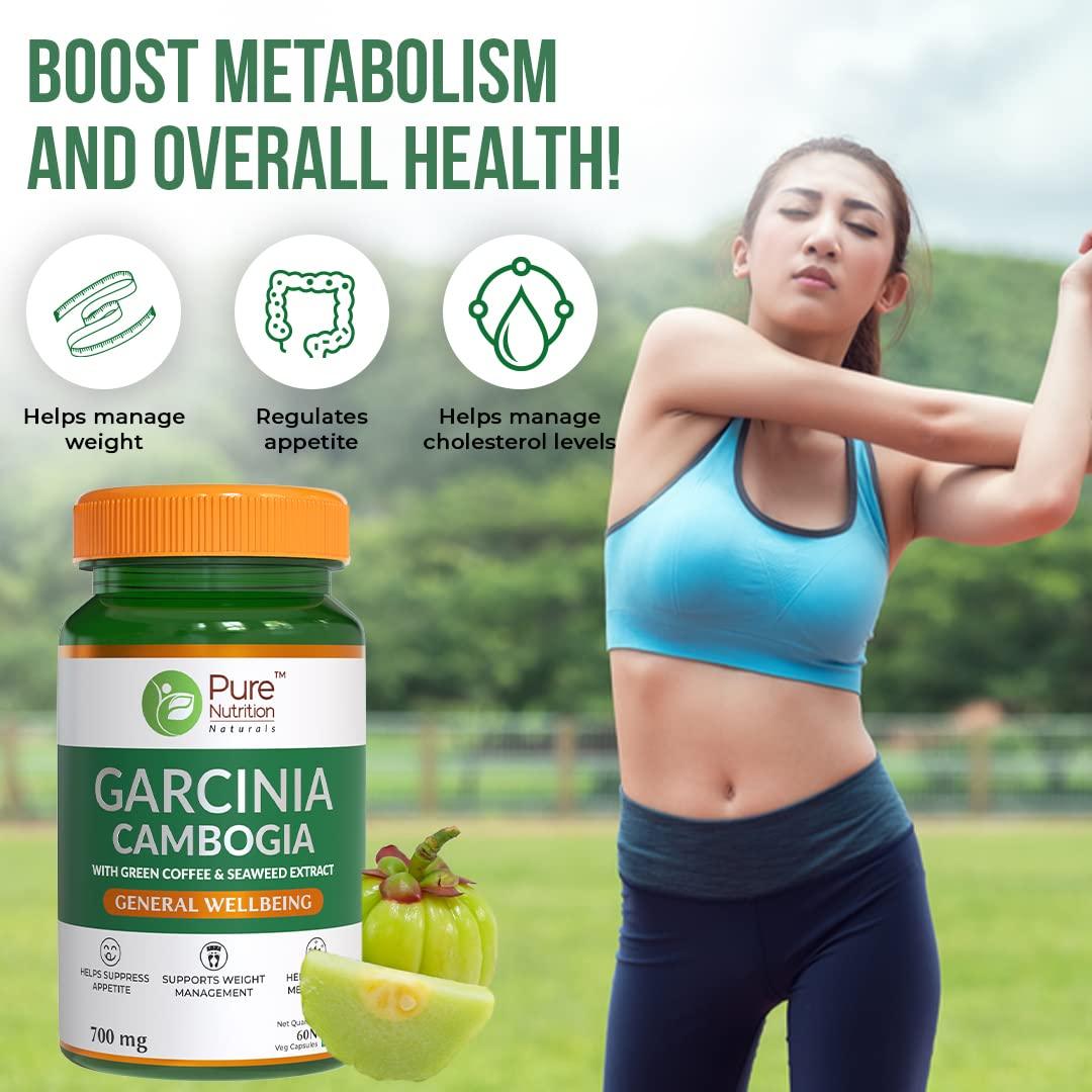 Pure Nutrition Garcinia Cambogia 700mg Capsules with Green Coffee and Seaweed Extract - 60 Vegetarian Capsules