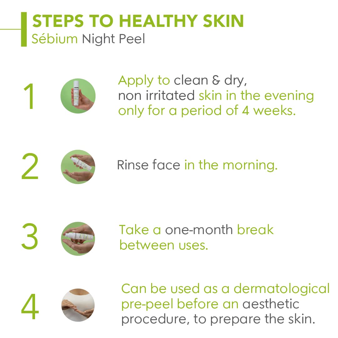 Bioderma Sebium Night Peel Smoothing Concentrate | Reduces Spots & Blemishes | For Combination/Oily Skin - 40ml Cream