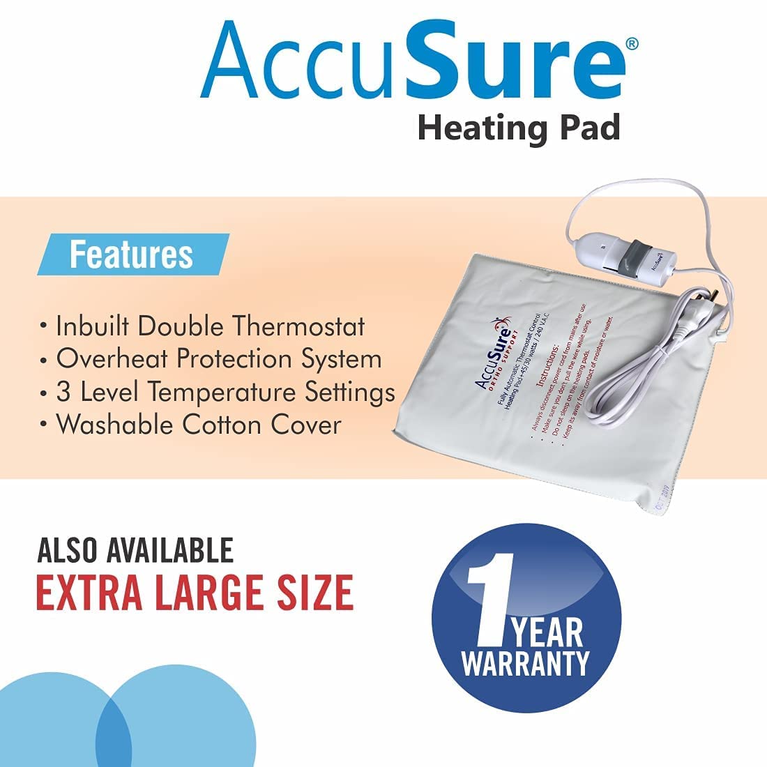 Accusure Electric Heating Pad