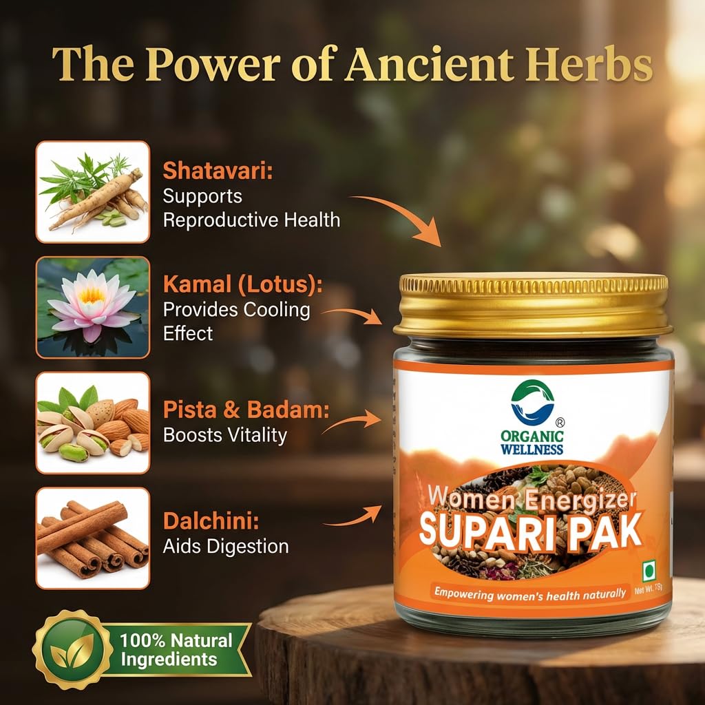 Organic Wellness Women Energizer Supari Pak 75 Gram Bottle