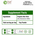 Pure Nutrition Organic Aloe Vera Powder, 227g, (100% Organic), Supports Digestive Health, Promotes Skin Wellness, Hydrates and Nourishes