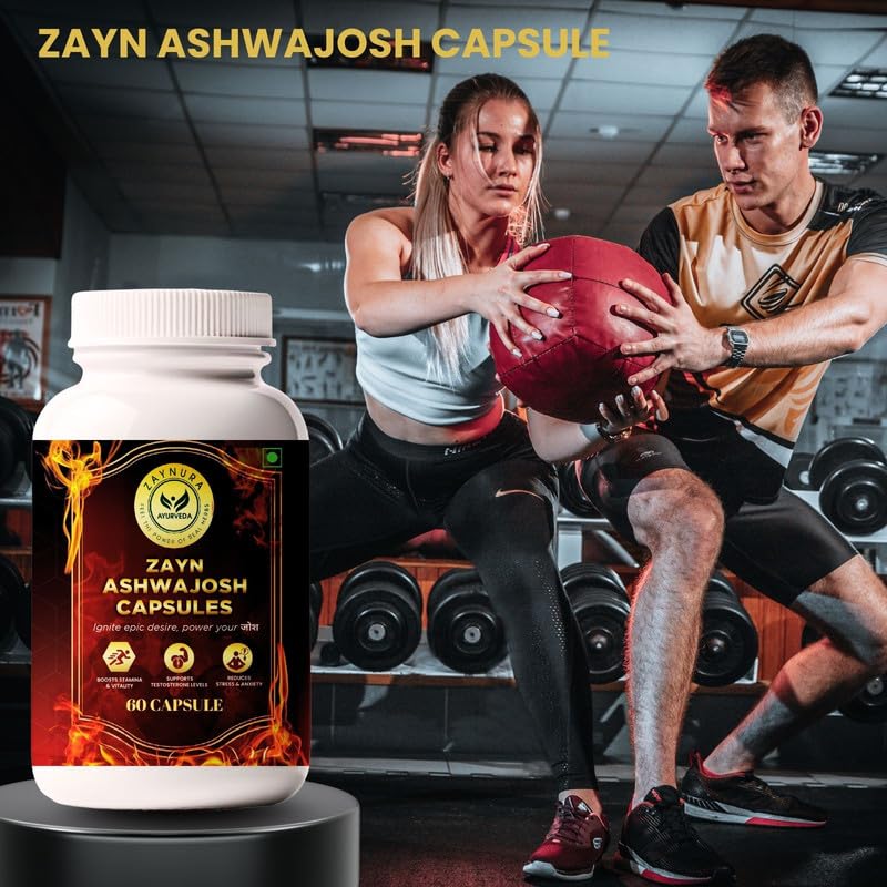 Zaynura Ayurveda Ashwajosh Capsules for Men’s Vitality – Premium Ayurvedic Stamina & Vigor Booster Elevate Your Strength, Stamina, and Confidence Naturally