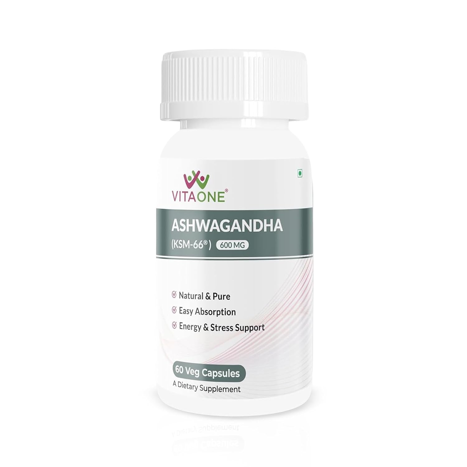 Vitaone Ashwagandha KSM-66® 600mg Capsule | Clinical Strength for Stress Relief, Energy & Stamina (60 Capsules)