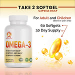 Royal Swag Omega 3 Fish Oil 1250mg - High Potency EPA & DHA (60 Capsules)