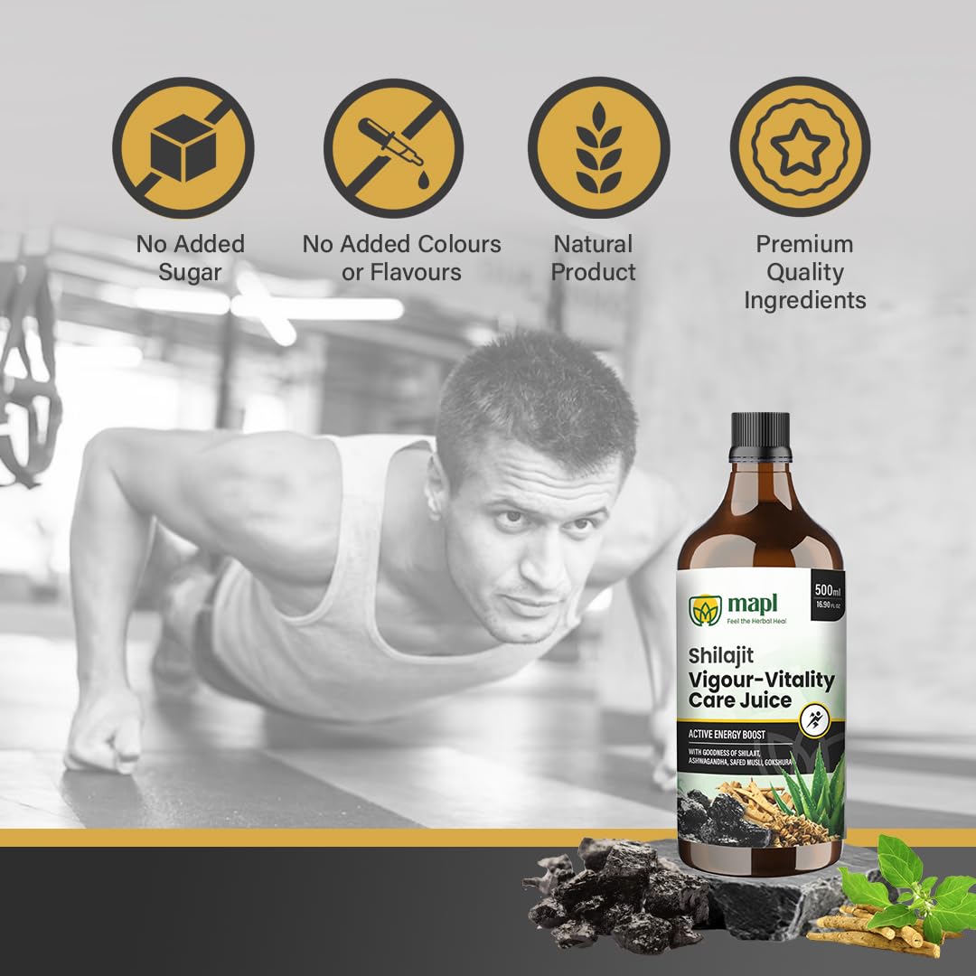 MAPL Shilajit Mens Care Juice 500ml | Ashwagandha, Safed Musli & Gokshura | Strength, Stamina & Vitality Support | Energy Booster