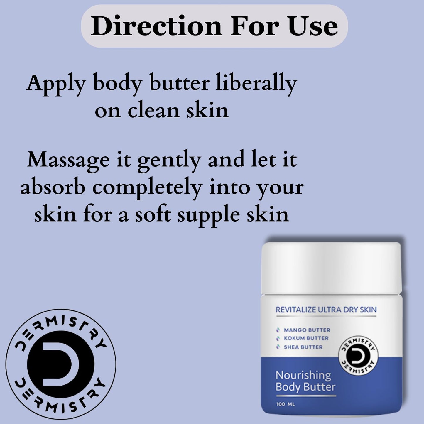 Dermistry Nourishing Body Butter Lotion for Dry Skin