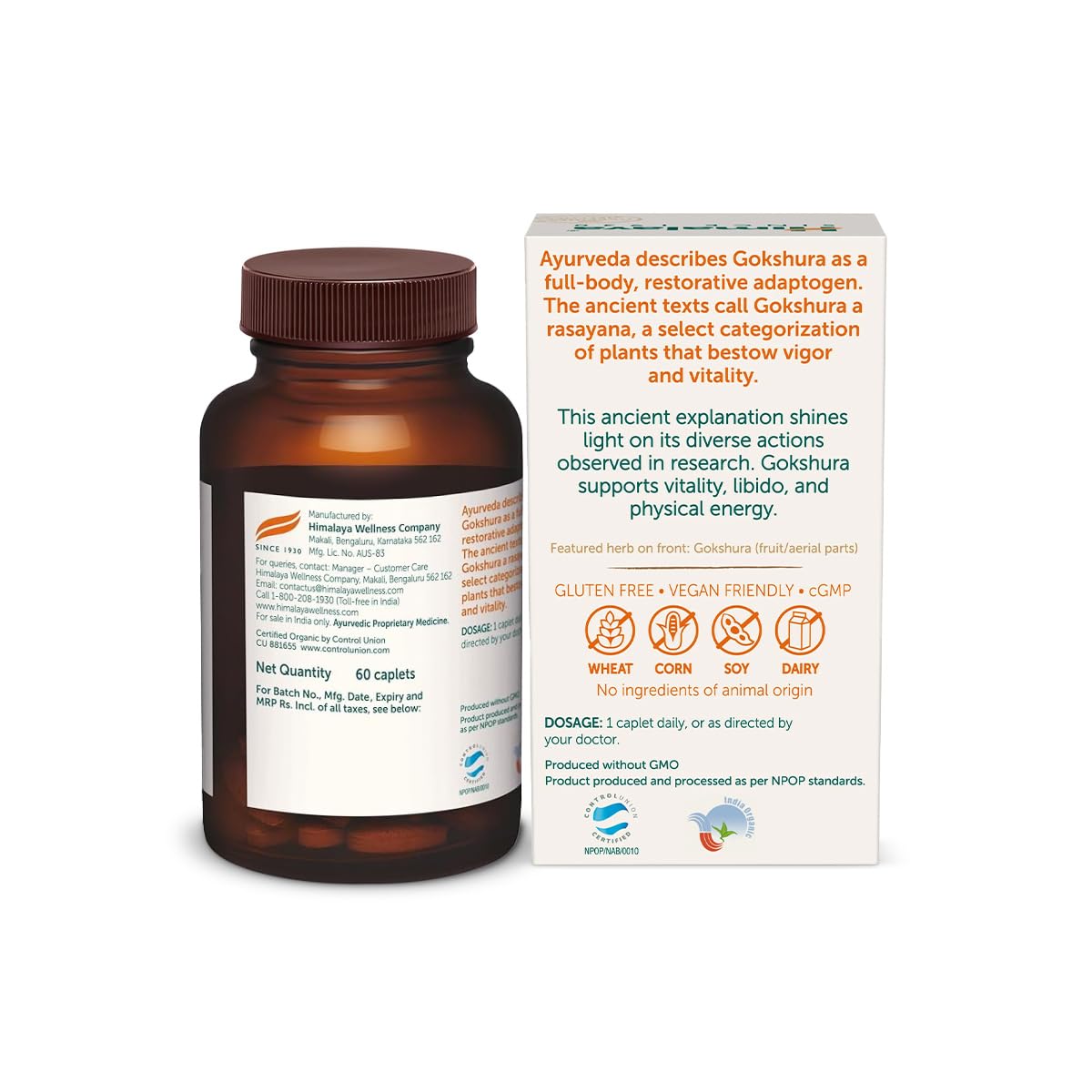 Himalaya Organic Gokshura Caplet - 60 Caplets