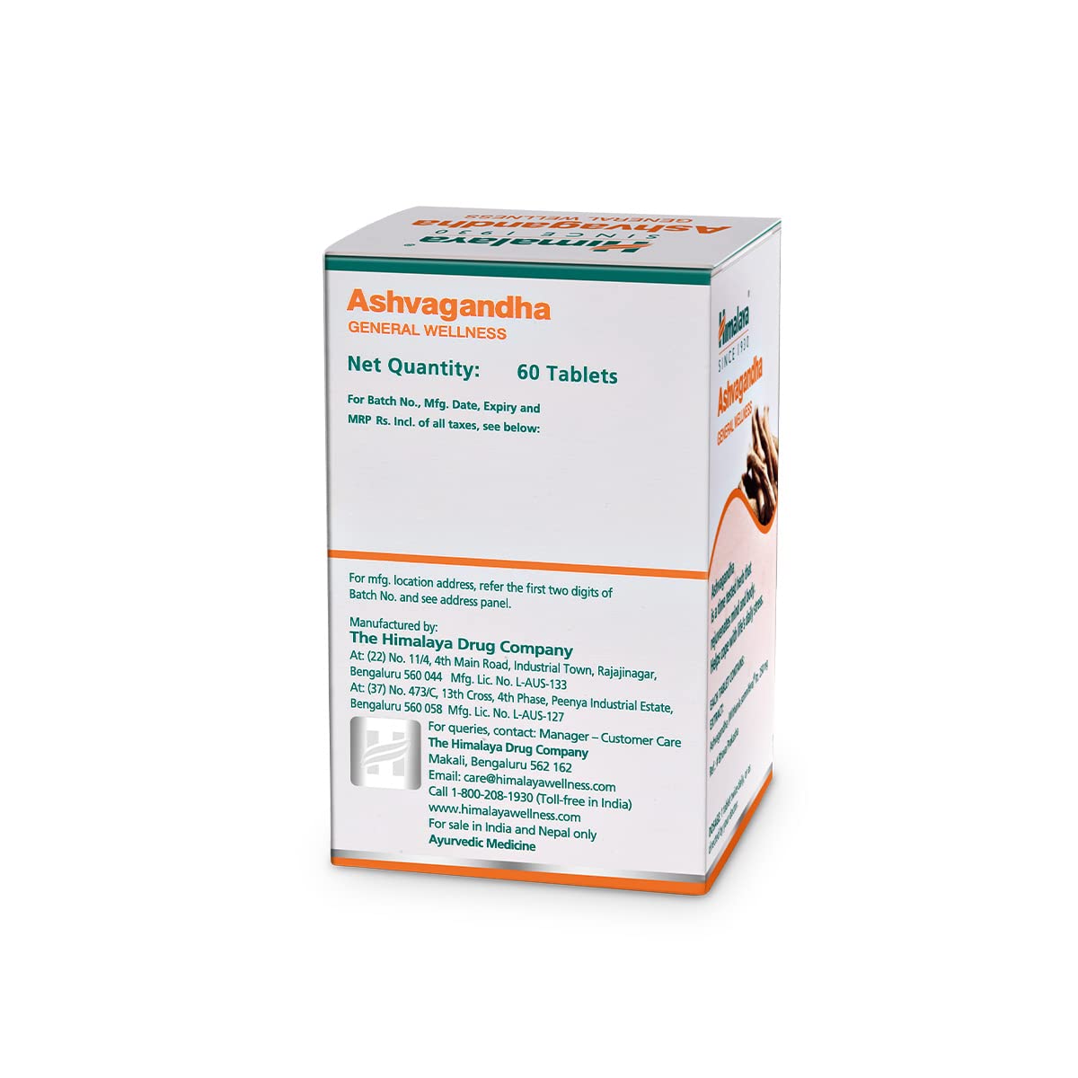 Himalaya Ashvagandha Tablet | Stress Relief Supplement | Rejuvenates Mind & Body - 60 Tablet