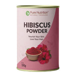 Pure Nutrition Natural Hibiscus Powder 100g | Herbal Hair, Skin & Wellness Support