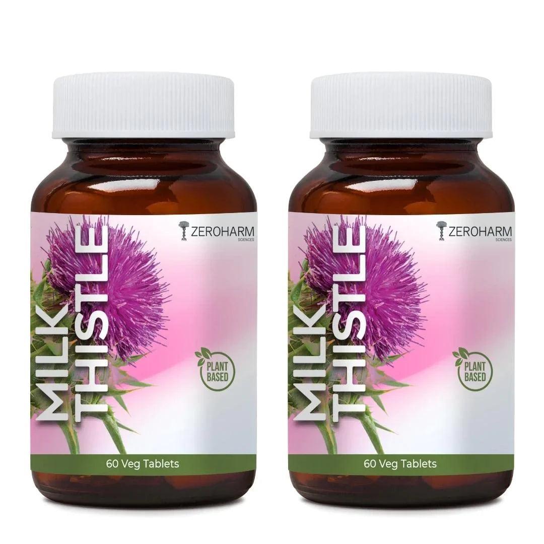 ZEROHARM Nano Milk Thistle - 800 mg with 80% Silymarin Extract (30:1) - Liver Health Supplement for Men & Women - High Absorption - 60 Veg Tablets