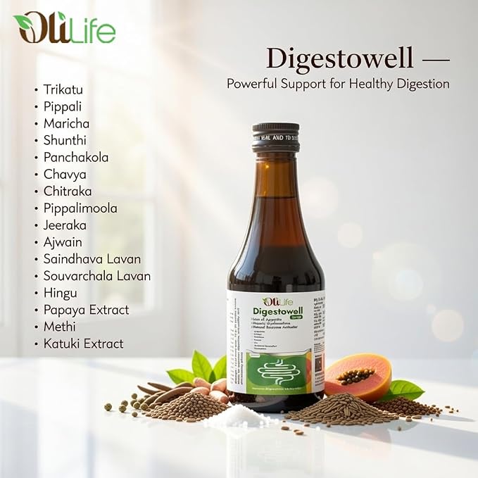 OliLife Digestowell Syrup 200 ml | Ayurvedic Digestive Tonic for Acidity, Gas, Bloating, Indigestion, Gut Comfort & Better Digestion