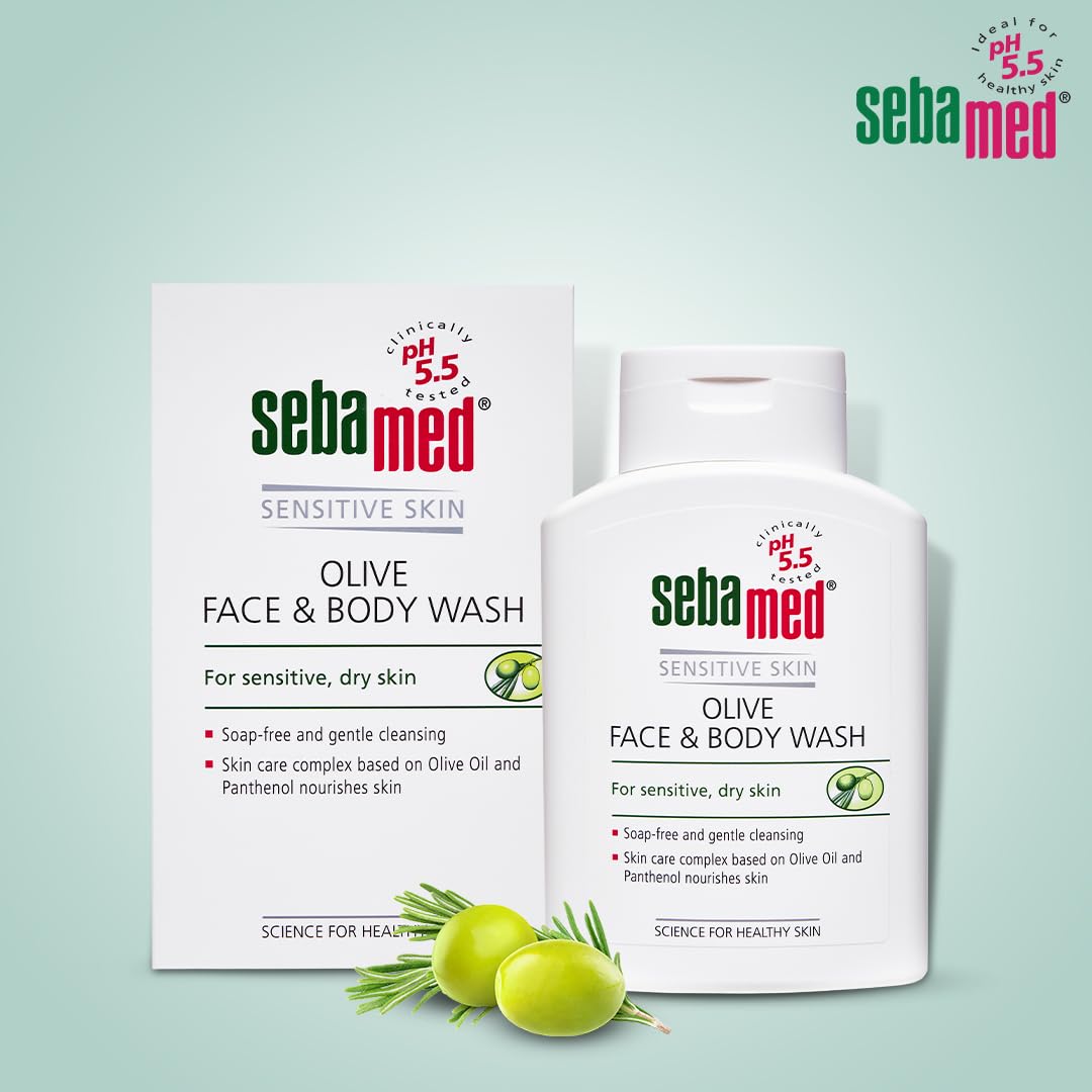 Sebamed Olive Face & Body Wash with Panthenol | For Sensitive & Dry Skin - 200ml