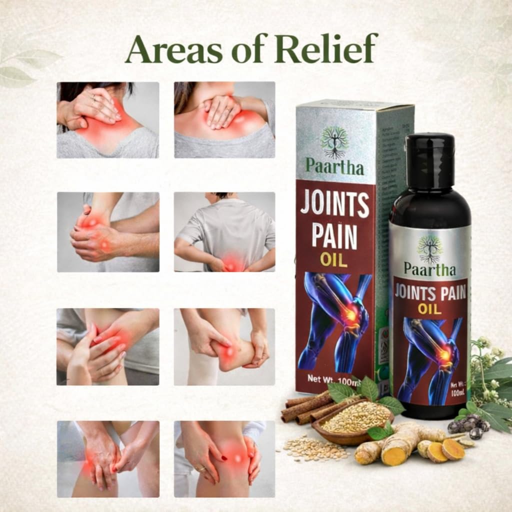 Paartha Joints Pain Relief Oil – Ayurvedic Herbal Massage Oil for Joint, Knee & Muscle Care – 50ml