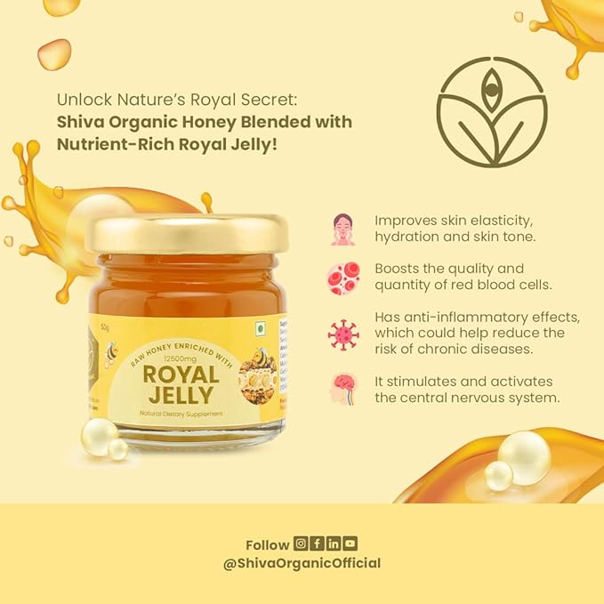 Shiva Organic’s Raw Honey Enriched with 2% & 5% Royal Jelly
