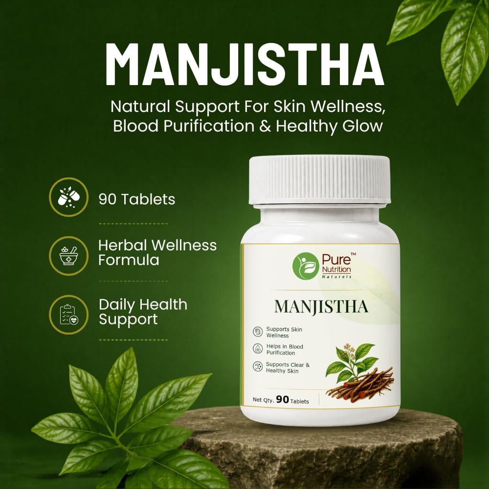 Pure Nutrition Manjistha Tablets (250mg | 90 Tablets)