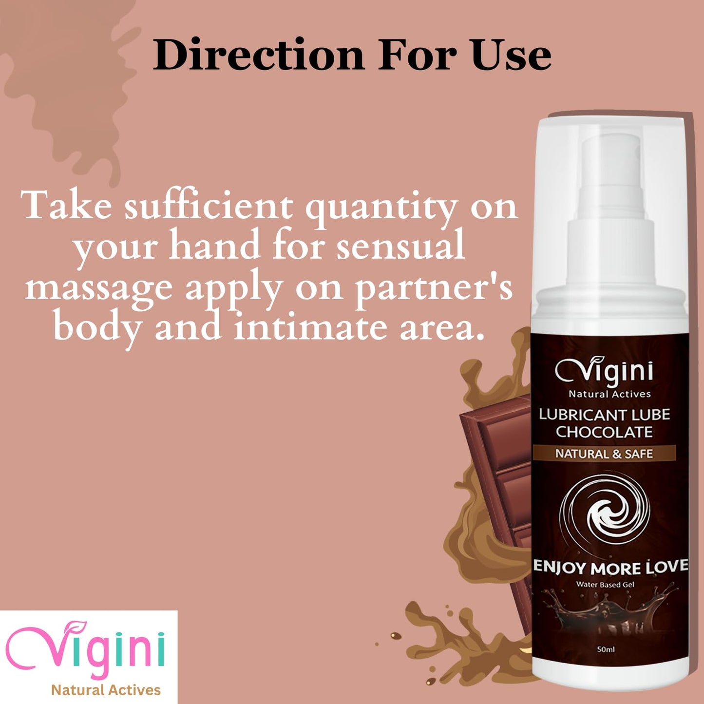 Vigini Lubricant Lube Water Based Gel Natural & Safe Enjoy - 50ml