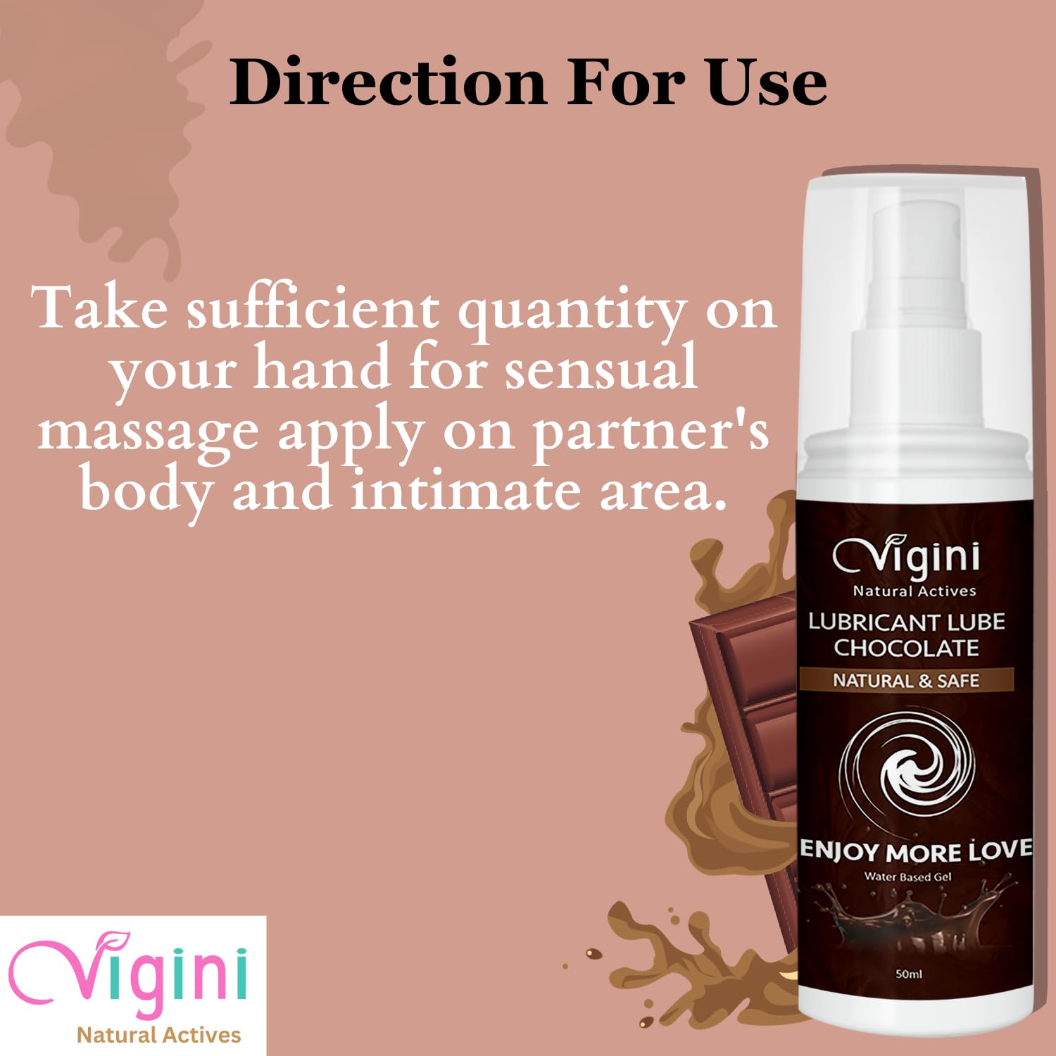 Vigini Lubricant Lube Water Based Gel Natural & Safe Enjoy - 50ml